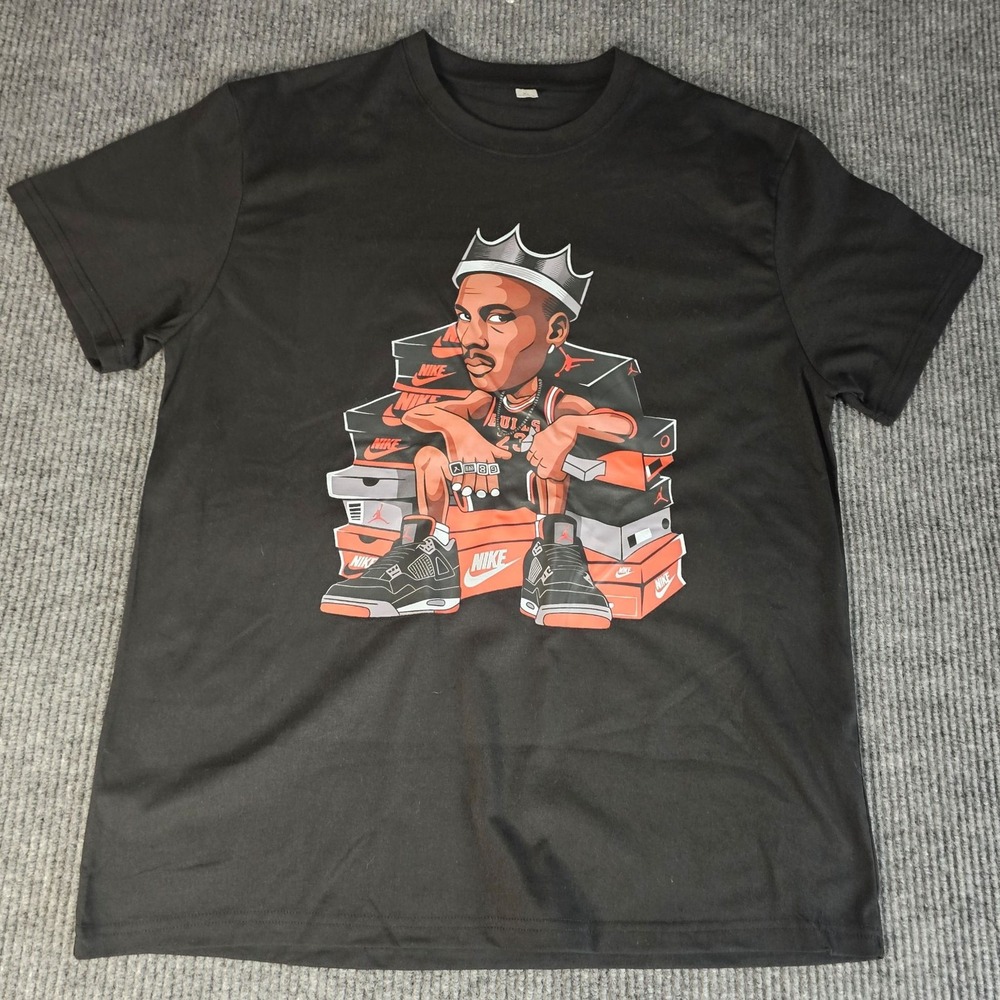 Nike Bulls 23 Sneaker King Shirt Mens XL Black Graphic Tee Basketball Streetwear